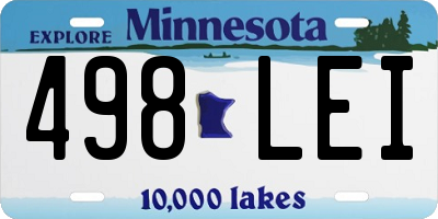 MN license plate 498LEI