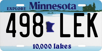 MN license plate 498LEK