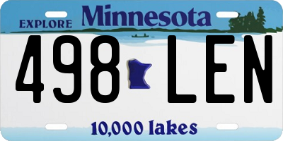 MN license plate 498LEN
