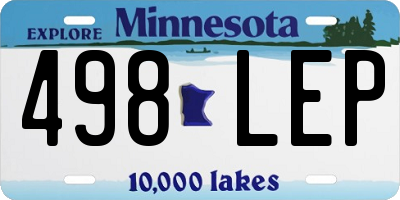 MN license plate 498LEP
