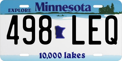 MN license plate 498LEQ