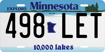 MN license plate 498LET