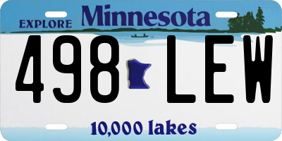 MN license plate 498LEW