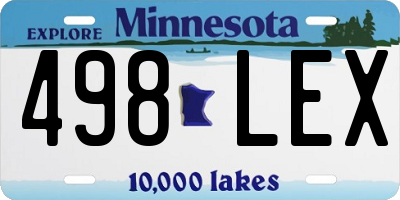 MN license plate 498LEX