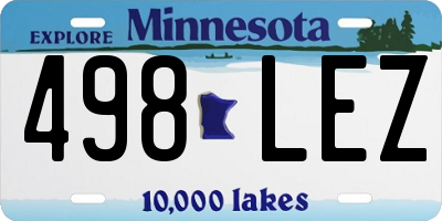 MN license plate 498LEZ