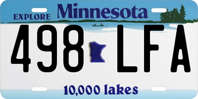MN license plate 498LFA