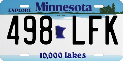 MN license plate 498LFK
