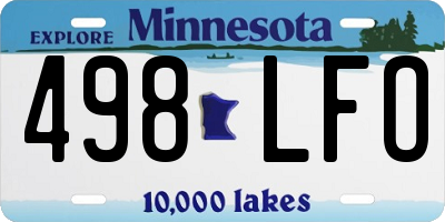 MN license plate 498LFO