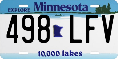 MN license plate 498LFV