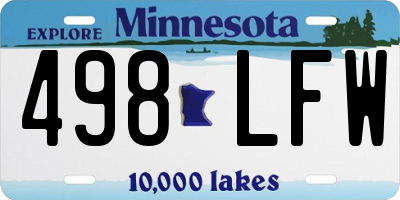 MN license plate 498LFW