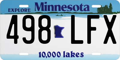 MN license plate 498LFX