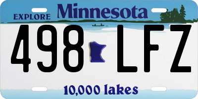 MN license plate 498LFZ
