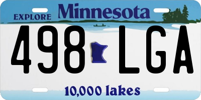 MN license plate 498LGA