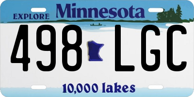 MN license plate 498LGC