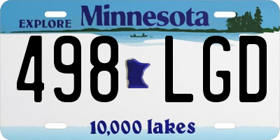 MN license plate 498LGD