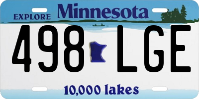 MN license plate 498LGE