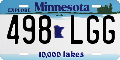 MN license plate 498LGG