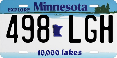 MN license plate 498LGH