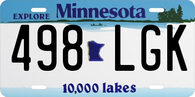 MN license plate 498LGK