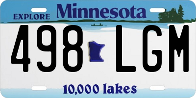 MN license plate 498LGM