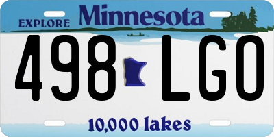 MN license plate 498LGO