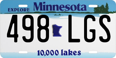 MN license plate 498LGS