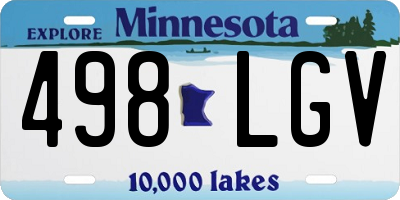 MN license plate 498LGV