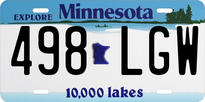 MN license plate 498LGW