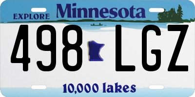 MN license plate 498LGZ