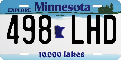 MN license plate 498LHD