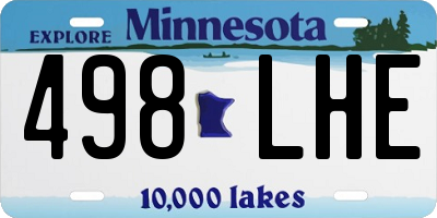 MN license plate 498LHE