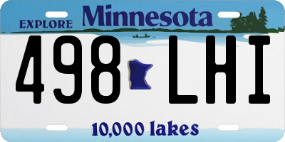 MN license plate 498LHI