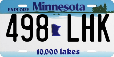MN license plate 498LHK