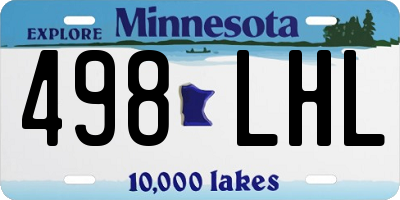 MN license plate 498LHL