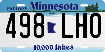 MN license plate 498LHO