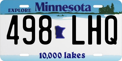 MN license plate 498LHQ