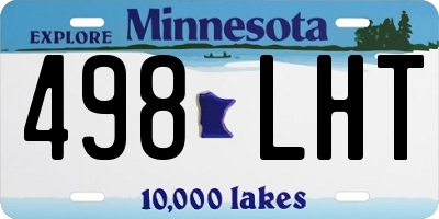 MN license plate 498LHT