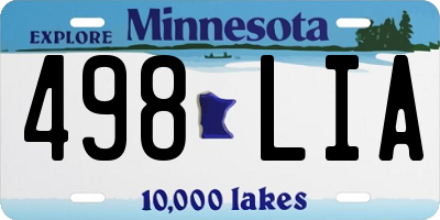 MN license plate 498LIA