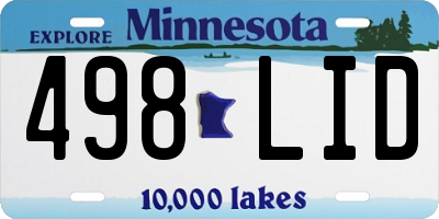 MN license plate 498LID