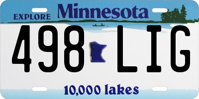 MN license plate 498LIG