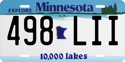 MN license plate 498LII