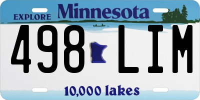 MN license plate 498LIM