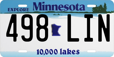 MN license plate 498LIN
