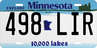 MN license plate 498LIR