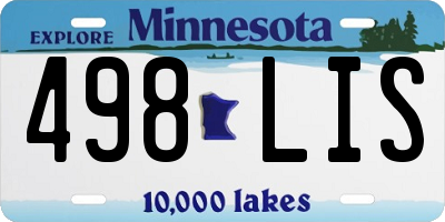 MN license plate 498LIS