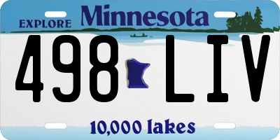 MN license plate 498LIV