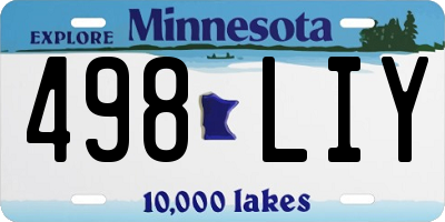MN license plate 498LIY