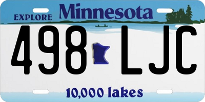 MN license plate 498LJC