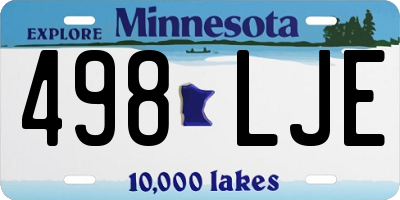 MN license plate 498LJE