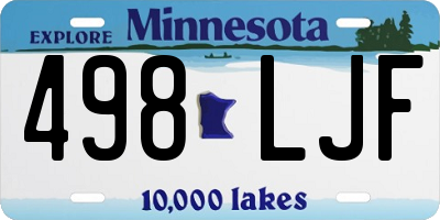 MN license plate 498LJF